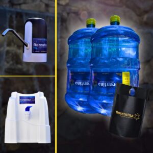 1 DISP PVC O BOMBA USB + 2 BIDONES CON RECARGAS DE 20 LTS + ECO BOLSA