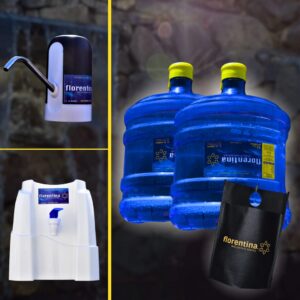 1 DISP PVC O BOMBA USB + 2 BIDONES CON RECARGAS DE 12lts + ECO BOLSA