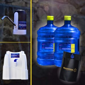 1 DISP PVC O BOMBA USB + 2 BIDONES CON RECARGAS DE 10lts + ECO BOLSA